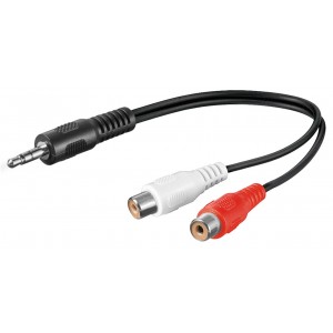 Adaptateur de câble audio 3,5 mm, mâle vers femelle RCA stéréo