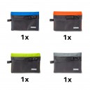 Floating Wallet 4PK (1x Black/Blue. 1x Black/Green. 1x Black/Gray. 1x Black/Orange)