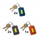 LED Keychain Flashlight 5 Pack (2X Blue. 2X Gray. 1X Orange)